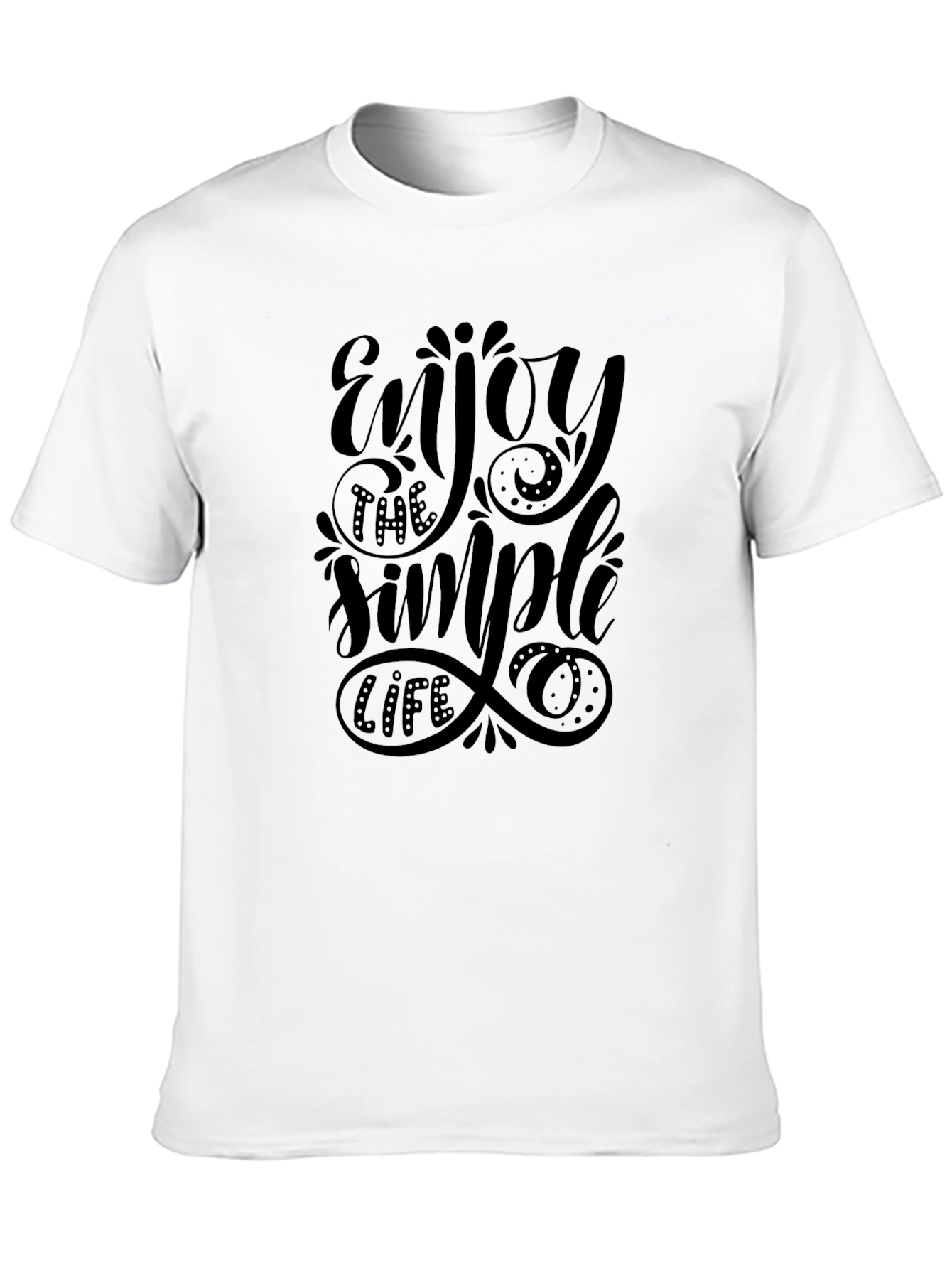 Camiseta Negra Estampada: Enjoy the Simple Life