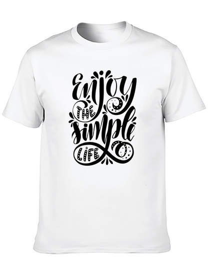 Camiseta Negra Estampada: Enjoy the Simple Life