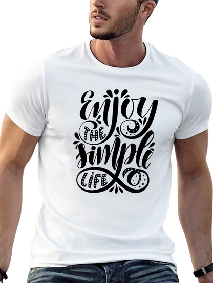 Camiseta Negra Estampada: Enjoy the Simple Life