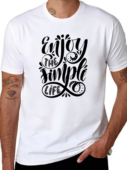 Camiseta Negra Estampada: Enjoy the Simple Life