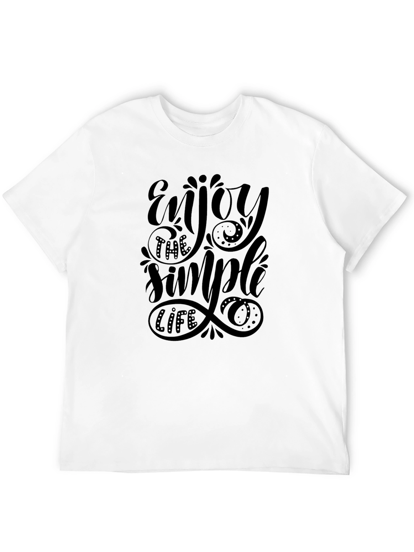 Camiseta Negra Estampada: Enjoy the Simple Life