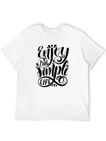 Camiseta Negra Estampada: Enjoy the Simple Life
