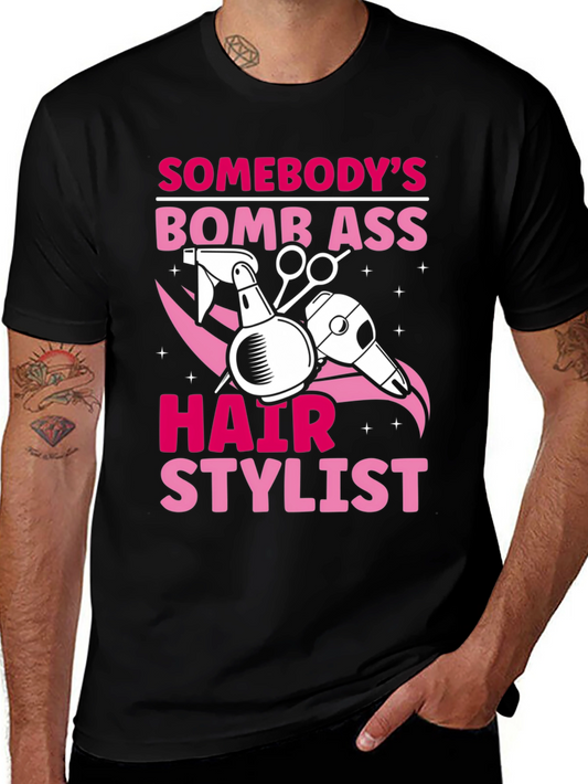 Camiseta Estilista de Pelo - Diseño Bomb Ass