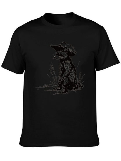 Camiseta Negra Raccoon Vaquero