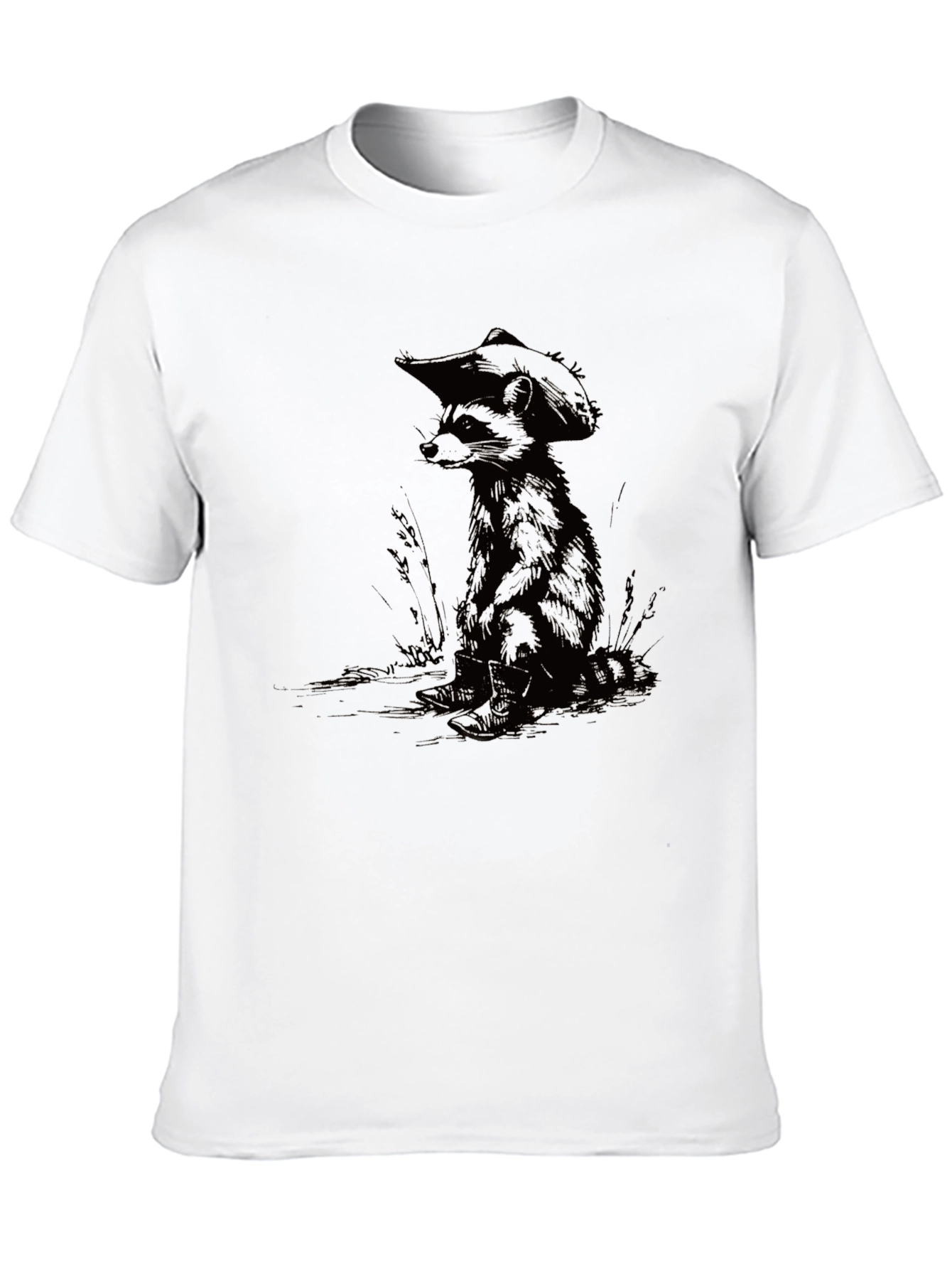 Camiseta Negra Raccoon Vaquero