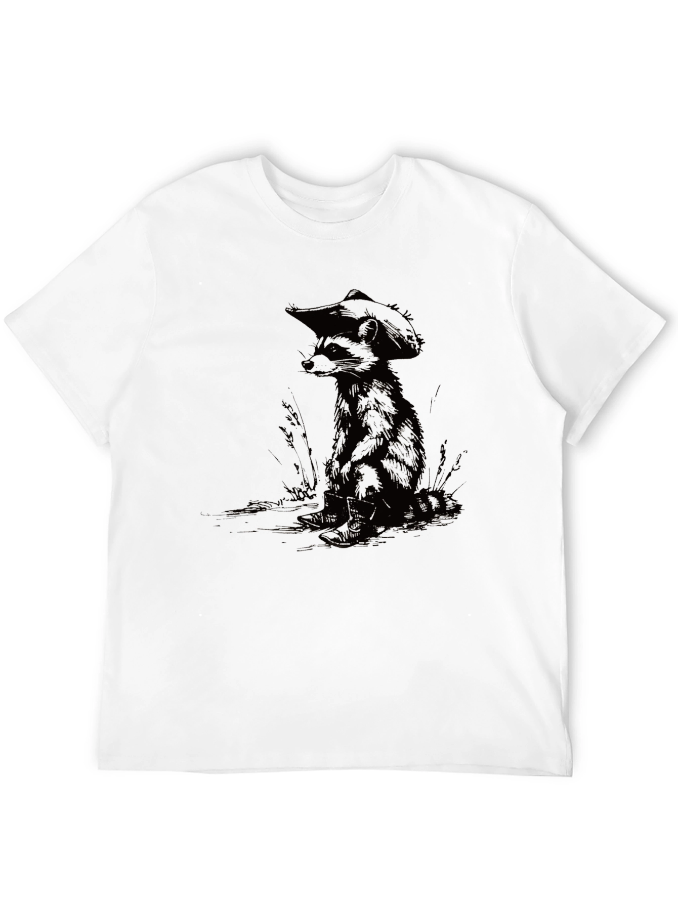 Camiseta Negra Raccoon Vaquero