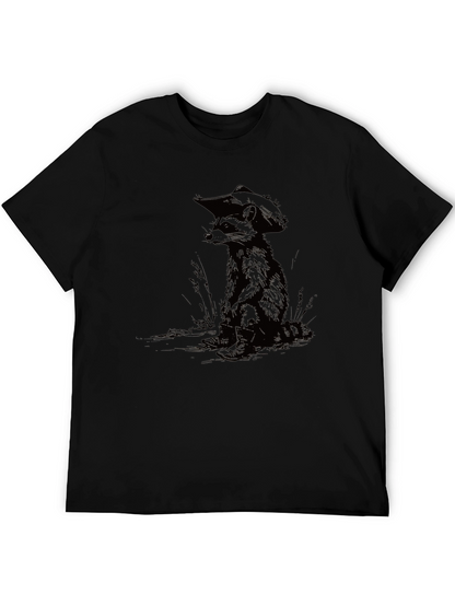 Camiseta Negra Raccoon Vaquero