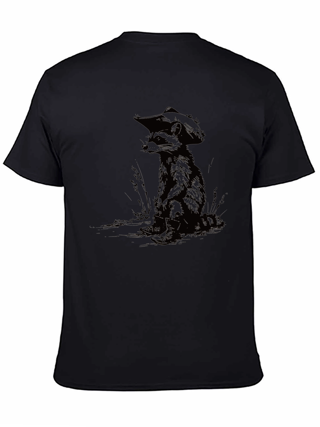 Camiseta Negra Raccoon Vaquero
