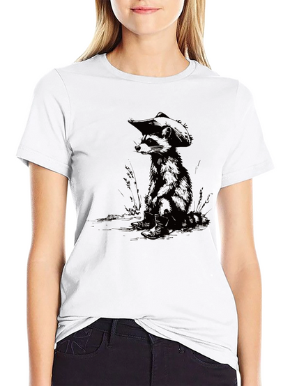 Camiseta Negra Raccoon Vaquero