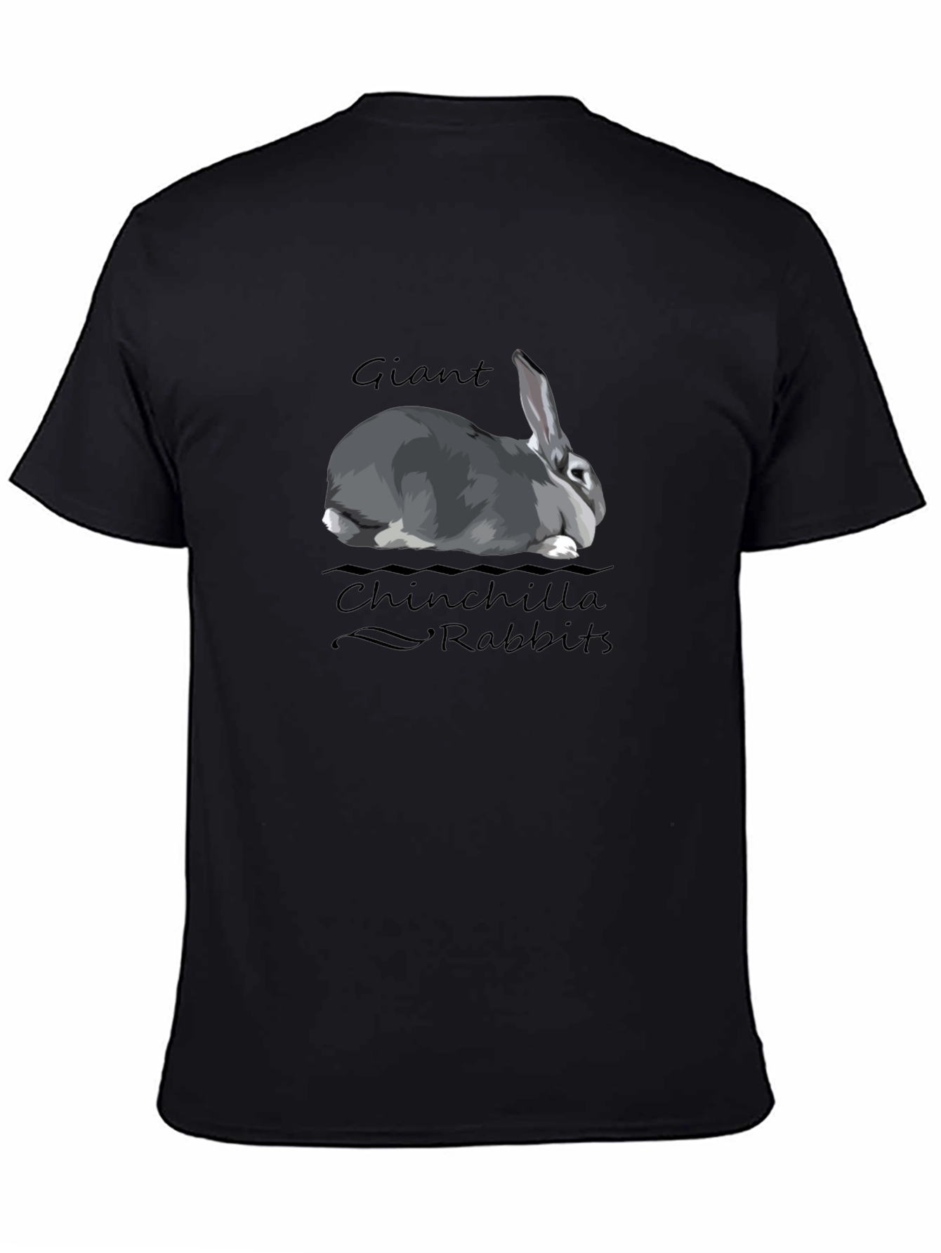 Camiseta Negra Conejo Chinchilla Gigante