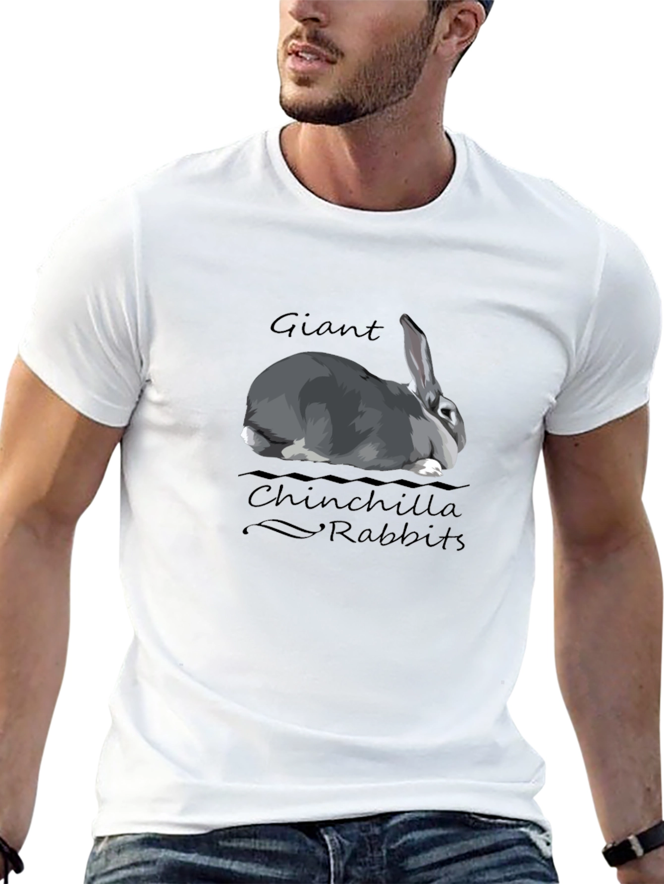 Camiseta Negra Conejo Chinchilla Gigante