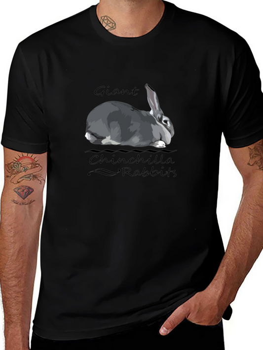Camiseta Negra Conejo Chinchilla Gigante
