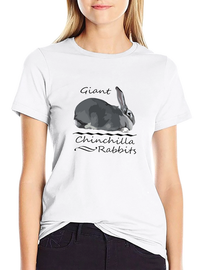 Camiseta Negra Conejo Chinchilla Gigante