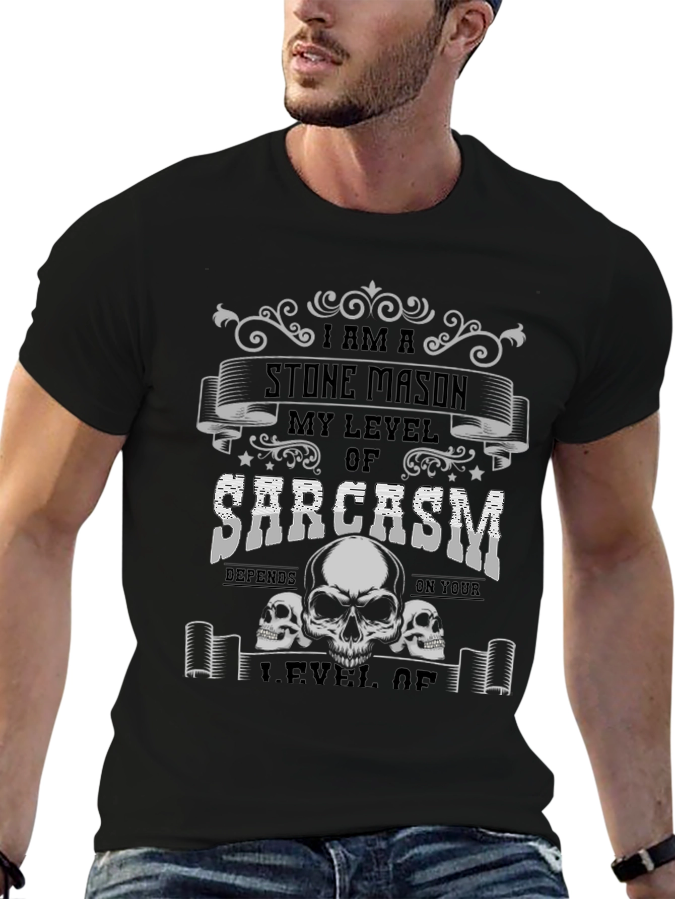 Camiseta Soy un albañil con calaveras y sarcasmo
