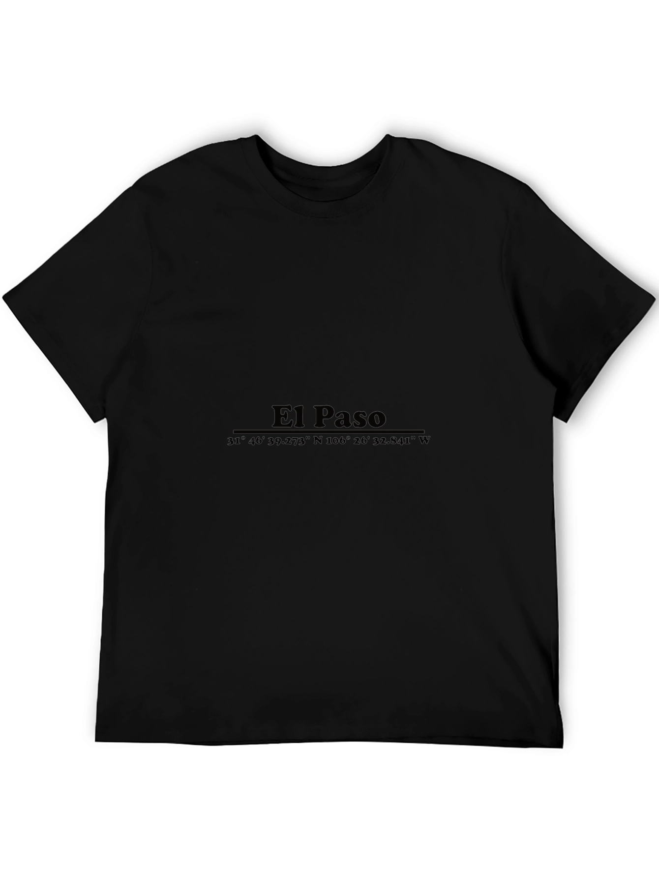 Camiseta Negra El Paso Texas Coordenadas