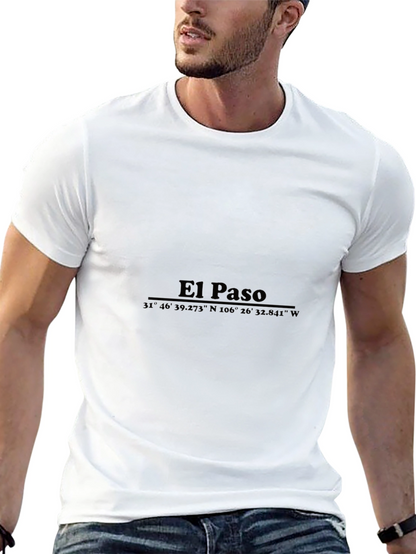 Camiseta Negra El Paso Texas Coordenadas