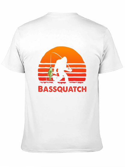 Camiseta Bassquatch: Bigfoot Pescador al Atardecer