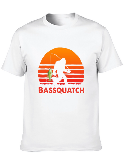 Camiseta Bassquatch: Bigfoot Pescador al Atardecer