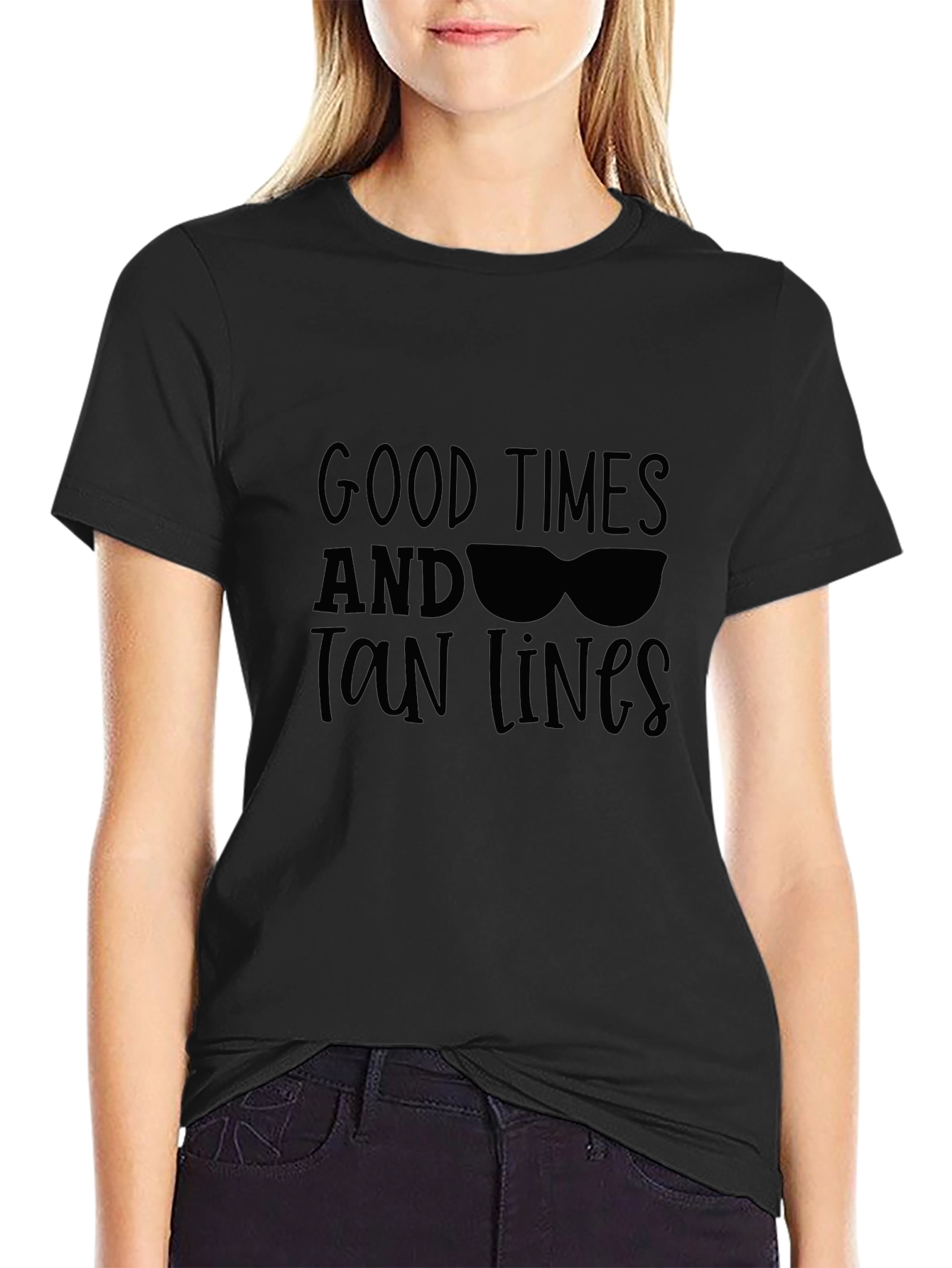Camiseta Negra Good Times and Tan Lines