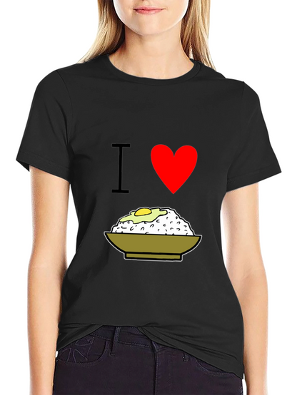 Camiseta Negra I ❤️ Arroz con Huevo