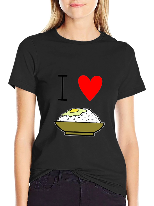 Camiseta Negra I ❤️ Arroz con Huevo