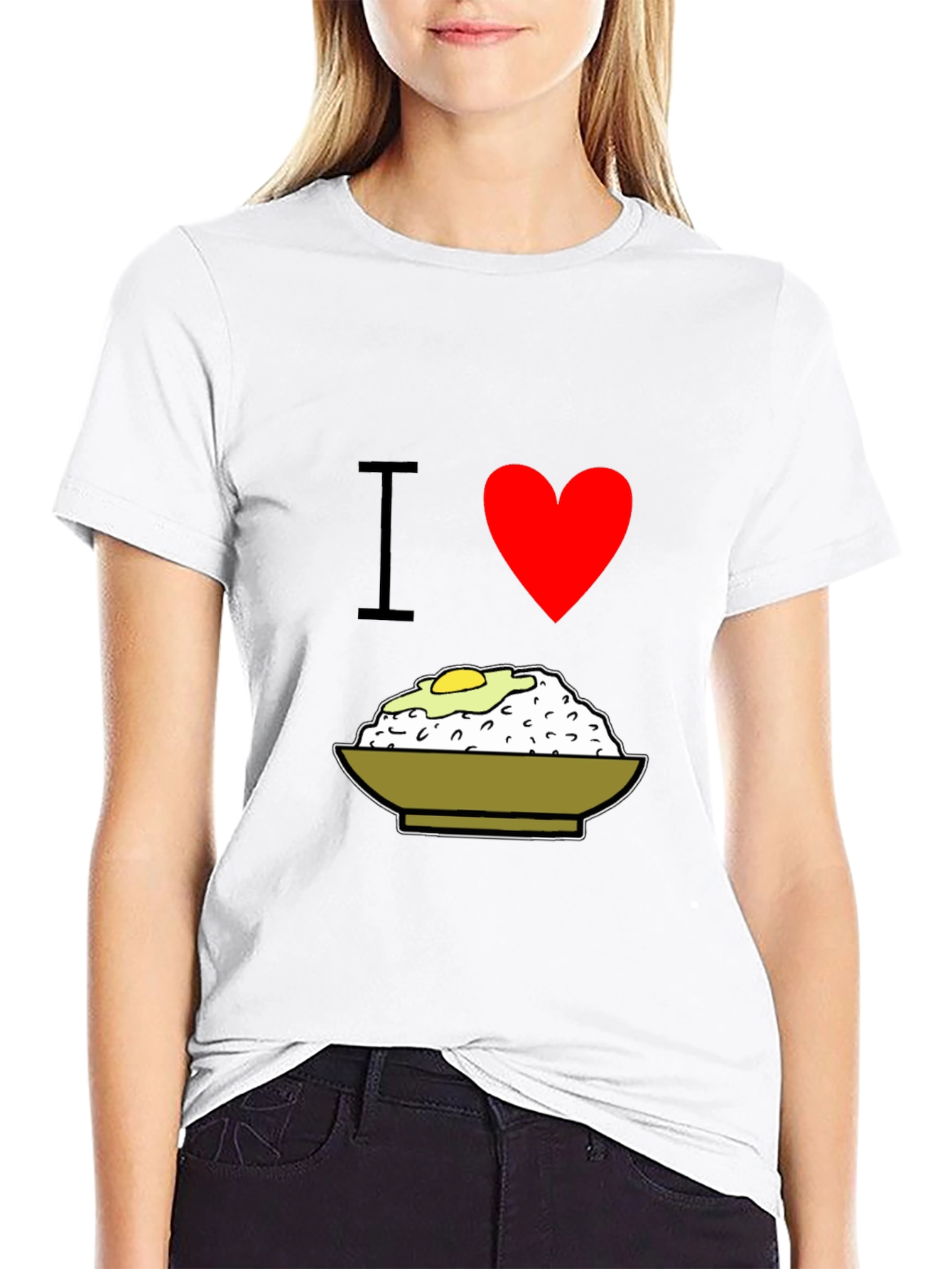 Camiseta Negra I ❤️ Arroz con Huevo